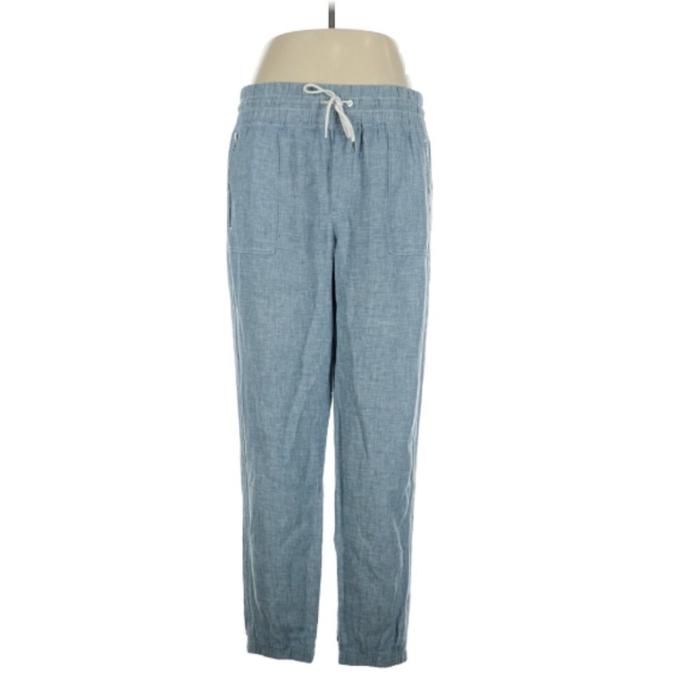 Athleta 100% Linen Blue Pants